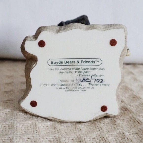 Boyd’s Bears & Friends Figurine Daphne and Eloise ... Women's Work #2251 1994 - Picture 7 of 8